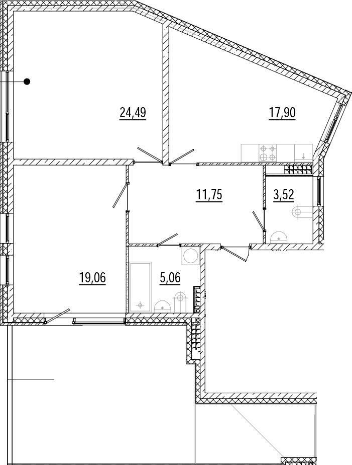 2-комнатная квартира 92.76 м², 6/6 эт., ЖК «Мануфактура James Beck»